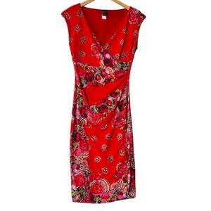 Jean Paul Gaultier Soleil Vtg Womens Size‎ M Floral Dress Ruched Bodycon Italy